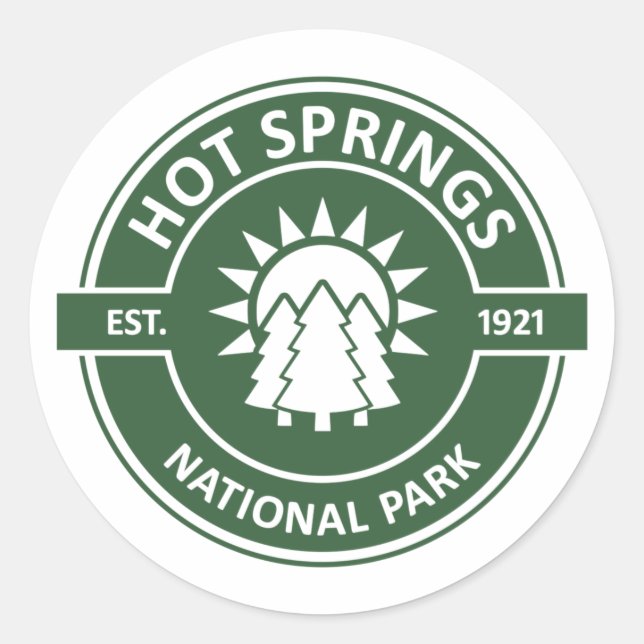 Sticker Rond Parc national des sources chaudes (Devant)