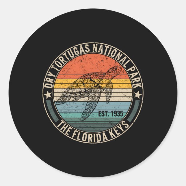 Sticker Rond Parc national des Tortugas Sec Floride Keys Beach  (Devant)