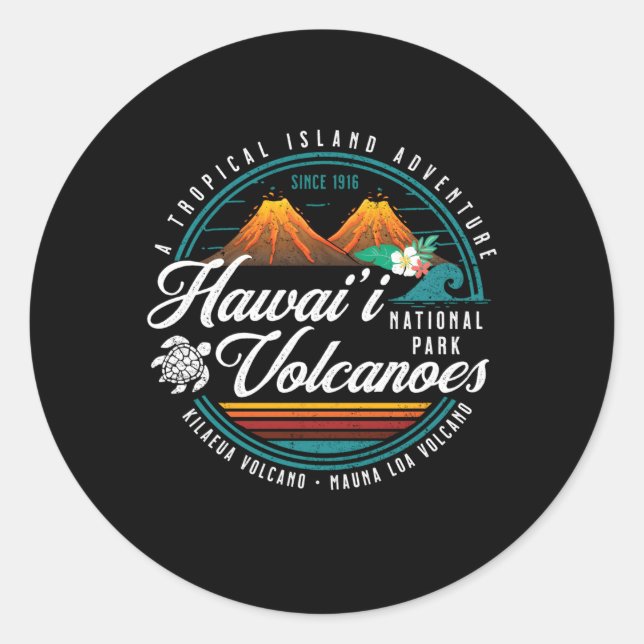 Sticker Rond Parc national des volcans d'Hawaii Kilauea (Devant)
