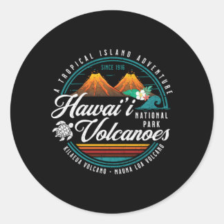 Sticker Rond Parc national des volcans d'Hawaii Kilauea Mauna L