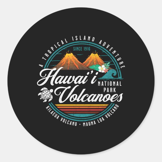 Sticker Rond Parc national des volcans d'Hawaii Kilauea Mauna L (Devant)
