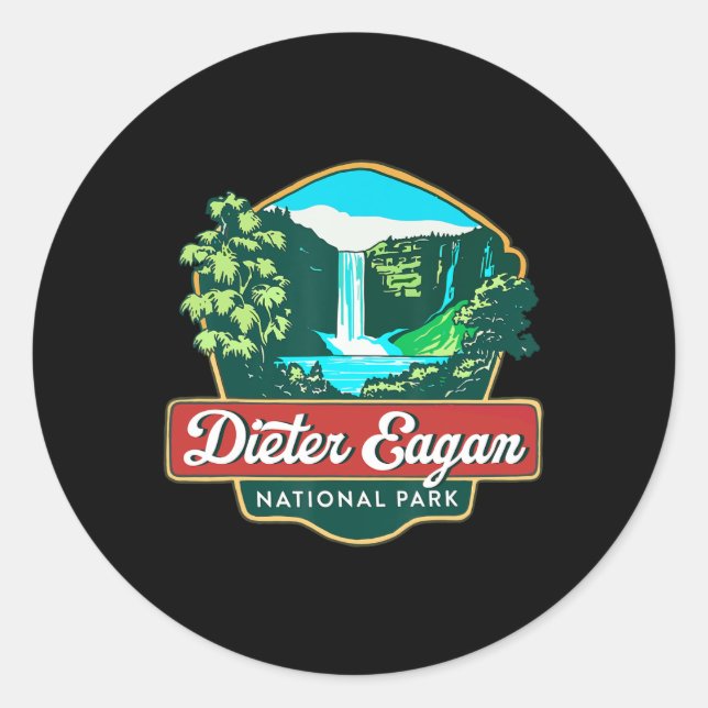 Sticker Rond Parc national Dieter Eagan Randonnée Camping Faune (Devant)