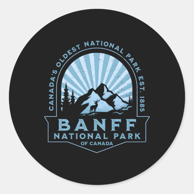 Sticker Rond Parc National Du Canada Banff (Devant)