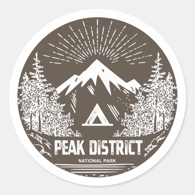 Sticker Rond Parc national du district de Peak (Devant)
