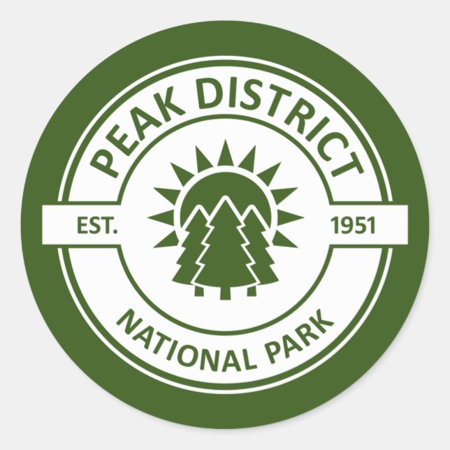 Sticker Rond Parc national du district de Peak (Devant)