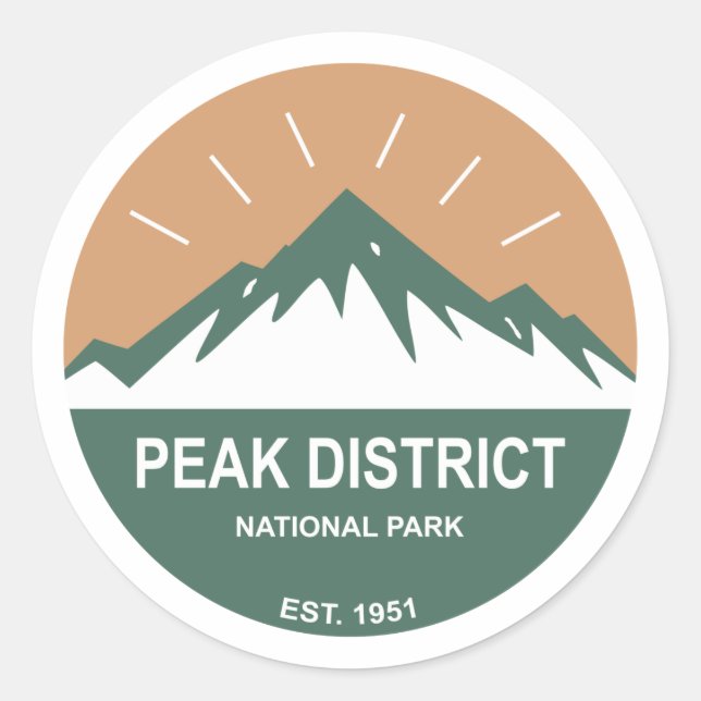 Sticker Rond Parc national du district de Peak (Devant)
