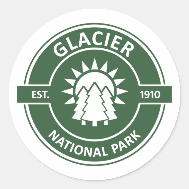 Sticker Rond Parc national du Glacier (Devant)