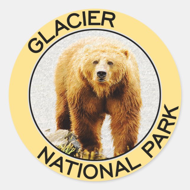 Sticker Rond Parc national du Glacier (Devant)