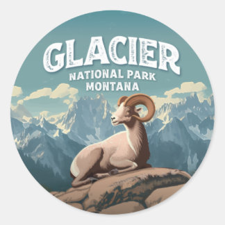Sticker Rond Parc national du Glacier Bighorn Sheep