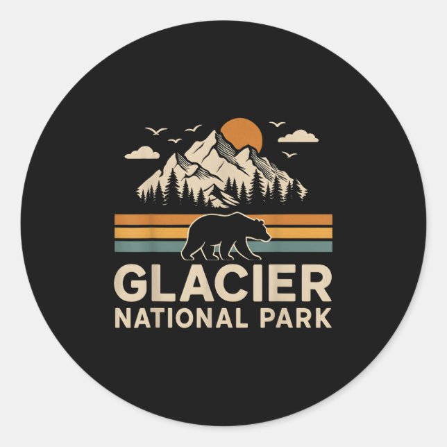 Sticker Rond Parc national du Glacier Montana Randonnée extérie (Devant)
