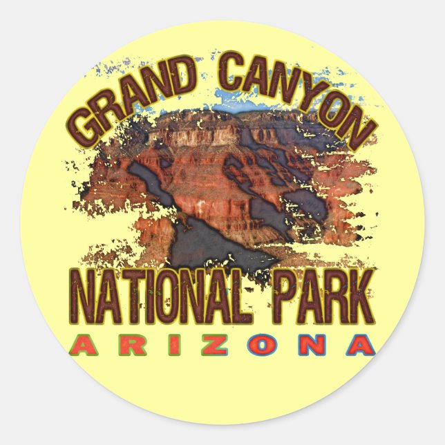 Sticker Rond Parc national du Grand Canyon (Devant)