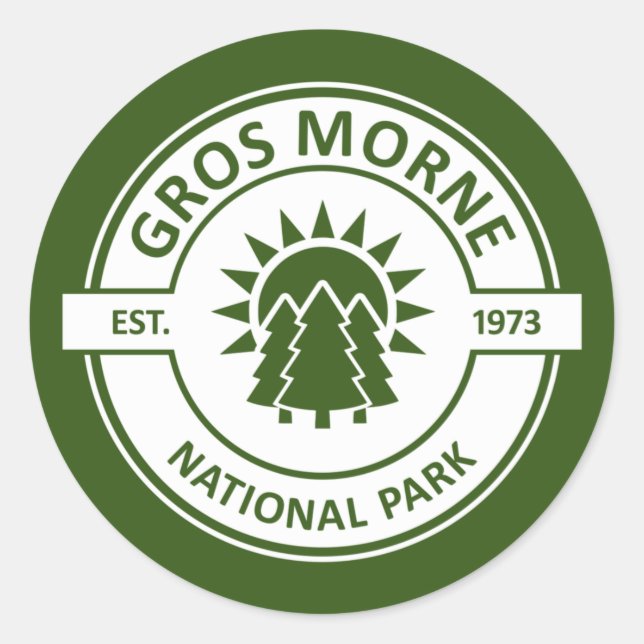 Sticker Rond Parc national du Gros Morne (Devant)