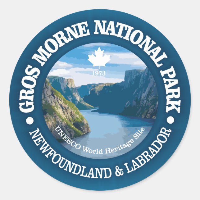 Sticker Rond Parc national du Gros Morne (Devant)