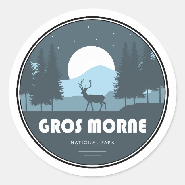 Sticker Rond Parc national du Gros-Morne Deer (Devant)