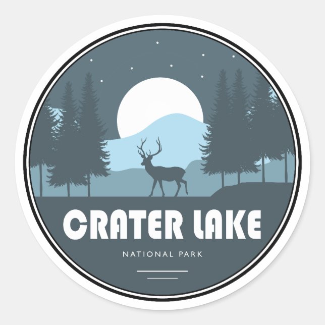 Sticker Rond Parc national du lac Crater Deer (Devant)