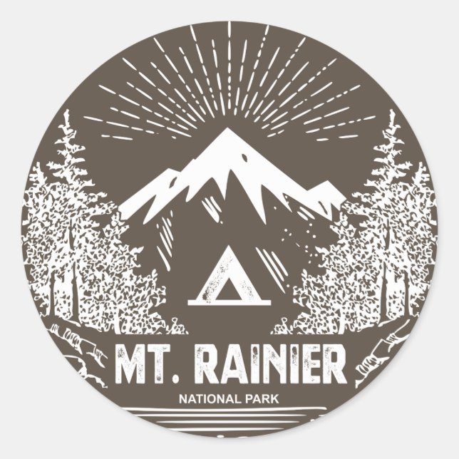Sticker Rond Parc national du Mont-Rainier (Devant)