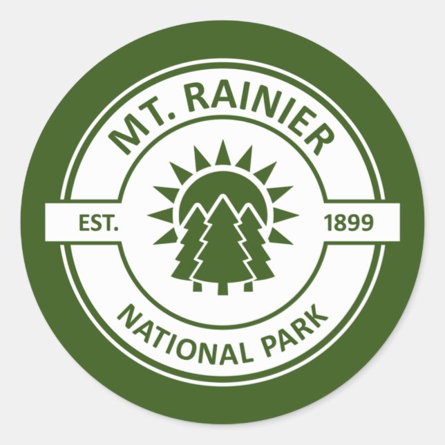 Sticker Rond Parc national du Mont-Rainier (Devant)