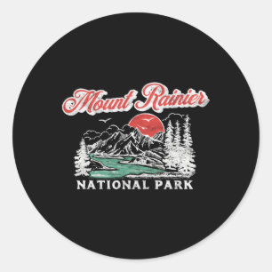 Sticker Rond Parc National Du Mont Rainier Montagnes Des Années