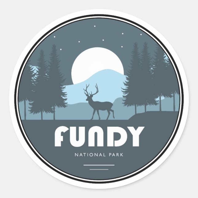 Sticker Rond Parc national Fundy Deer (Devant)