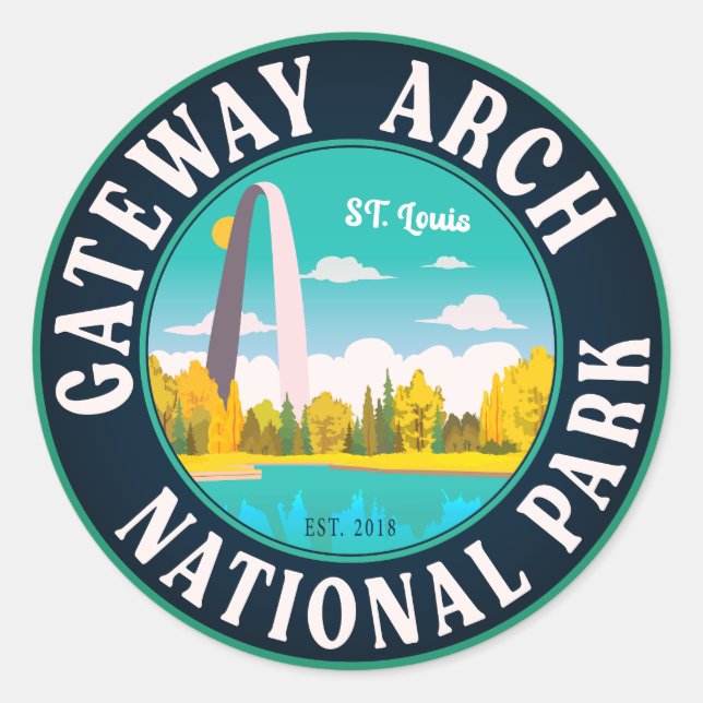 Sticker Rond Parc national Gateway Arch Saint Louis - Missouri (Devant)