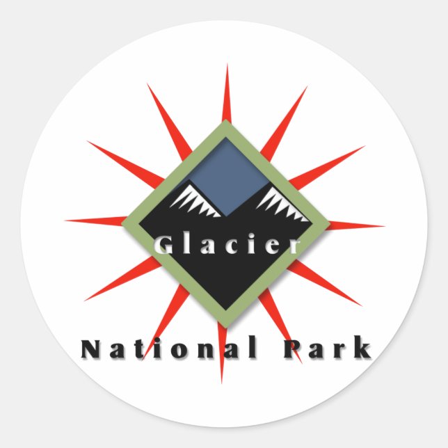 Sticker Rond Parc national, Glacier (Devant)