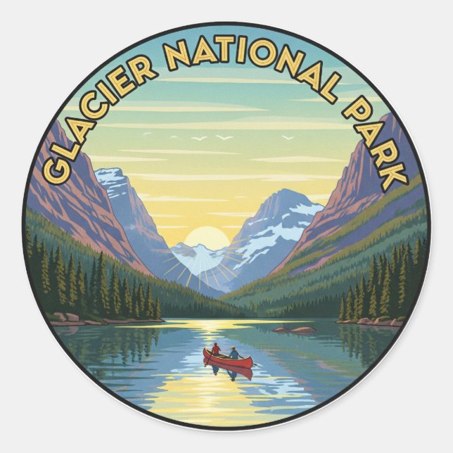 Sticker Rond Parc national Glacier Voyage (Devant)
