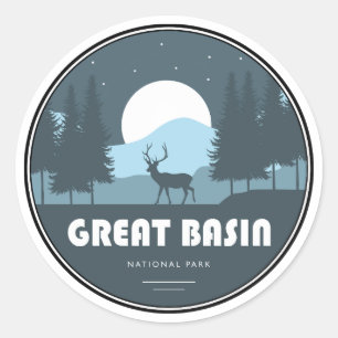 Sticker Rond Parc national Great Basin Deer
