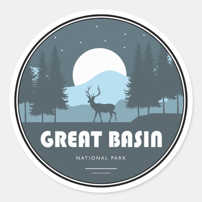 Sticker Rond Parc national Great Basin Deer (Devant)
