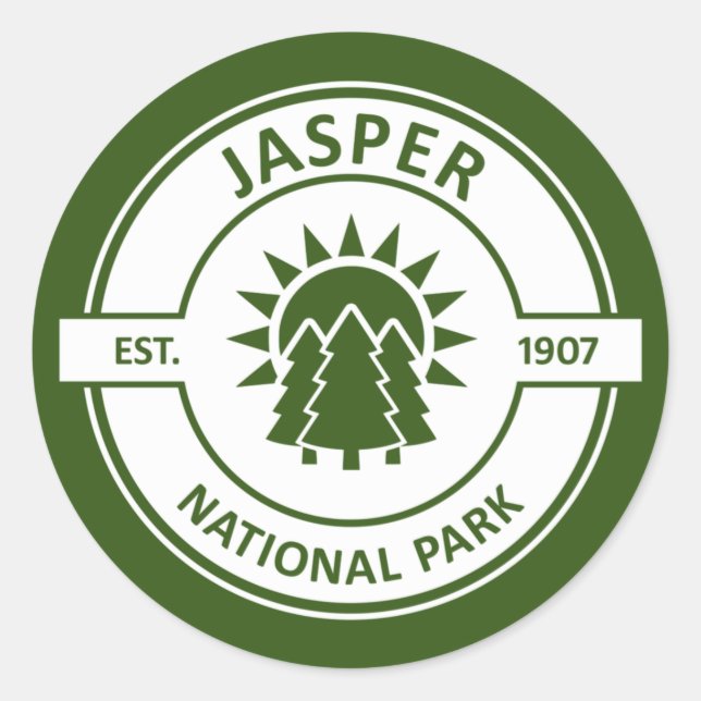 Sticker Rond Parc national Jasper (Devant)