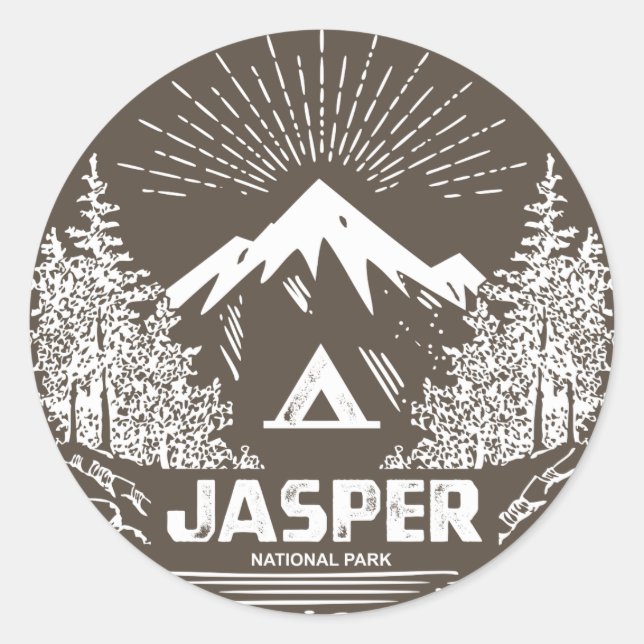 Sticker Rond Parc national Jasper (Devant)
