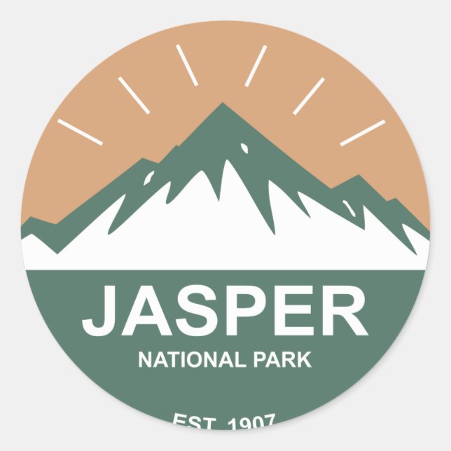 Sticker Rond Parc national Jasper (Devant)