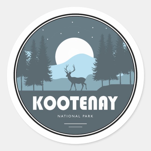Sticker Rond Parc national Kootenay Cerf (Devant)