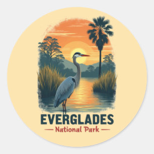 Sticker Rond Parc national Vintage des Everglades