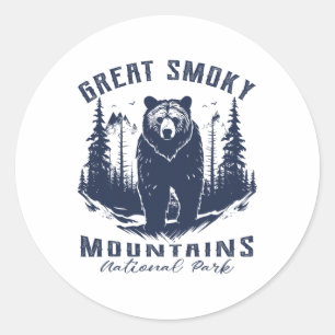 Sticker Rond Parc national vintage des Great Smoky Mountains En