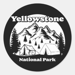 Sticker Rond Parc national vintage Yellowstone