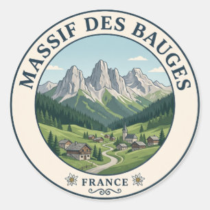 Sticker Rond Parc naturel régional du Massif des Bauges France