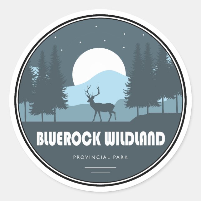 Sticker Rond Parc provincial Bluerock Wildland Deer (Devant)