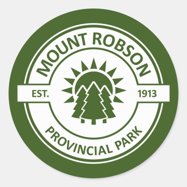 Sticker Rond Parc provincial Mount Robson (Devant)