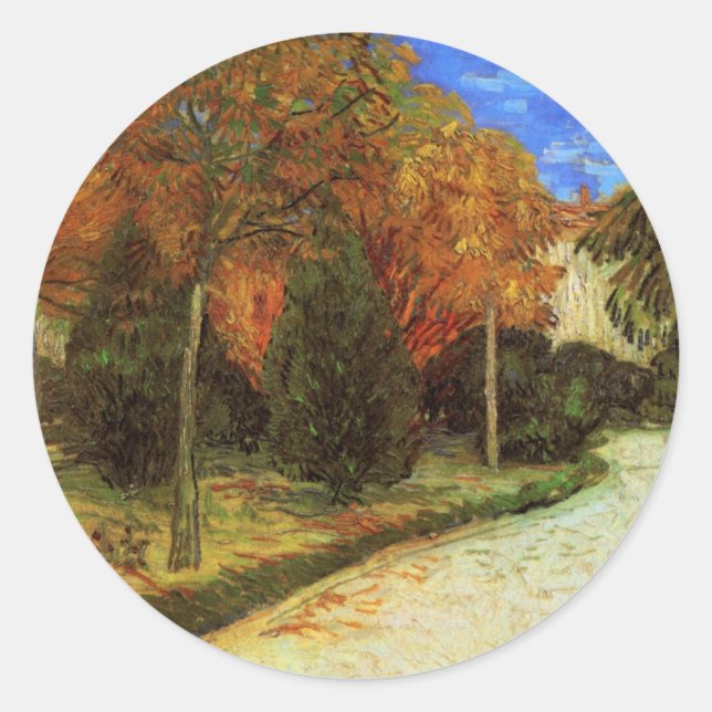 Sticker Rond Parc public d'Arles par Vincent van Gogh (Devant)