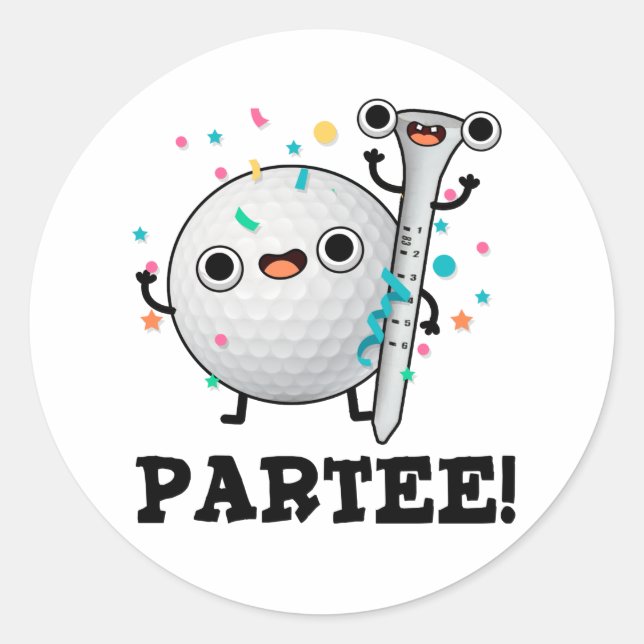 Sticker Rond Parc-Tee Funny Golf Pun (Devant)