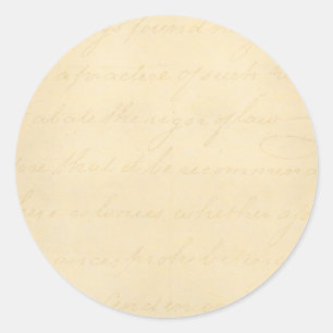 Sticker Rond Parchemin vintage Antique Texte Modèle Vide