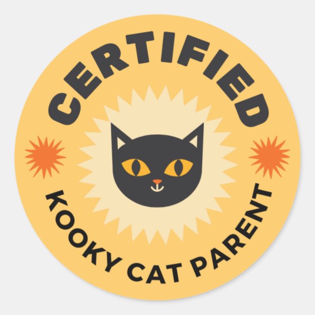 STICKER ROND PARENT CHAT KOOKY CERTIFIÉ (Devant)