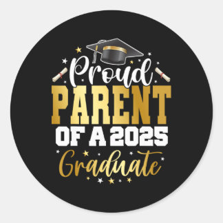 Sticker Rond Parent Senior 2025 Fier Parent D'Un Cl De 2025 Gr