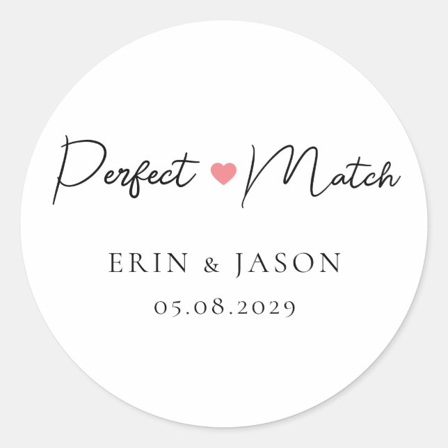 Sticker Rond Parfait accord ! Élégant, simple  (Devant)