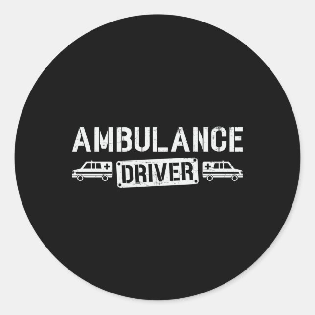 Sticker Rond Parfait Chauffeur Ambulance Param Urgence (Devant)
