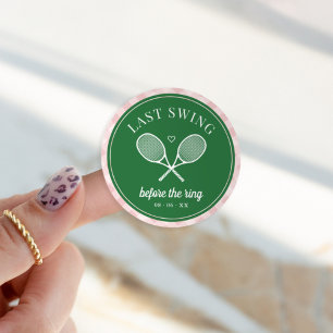 Sticker Rond Parfait Match Dernier Swing Tennis Bachelorette