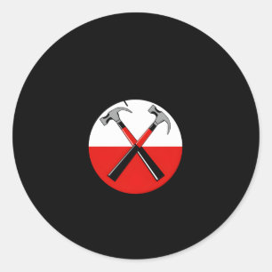 Sticker Rond Parfait S Deux Marteaux Se Croisent Pour