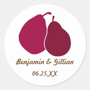 Sticker Rond Parfait vin de poire rouge mariage faveur nom étiq