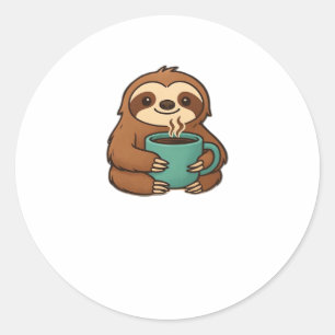 Sticker Rond Parfum mignonne avec bougie de café � animal confo