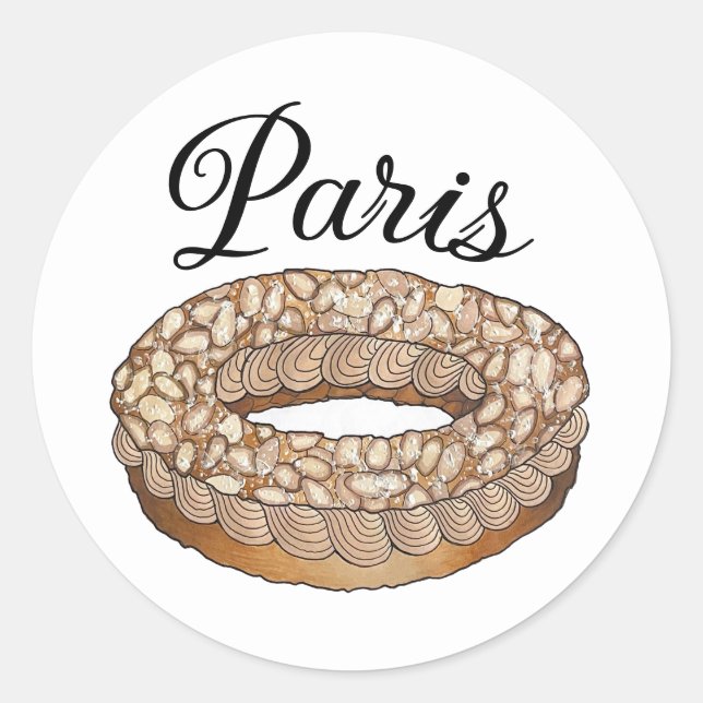 Sticker Rond Paris Brest Pâtisserie Choux France Pâtisserie (Devant)